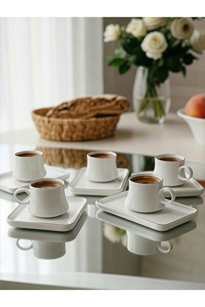Carmen Soft 6’lı 12 Parça Alya Sunumlu Kahve Fincanı