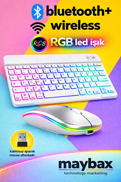Maybax Tüm Cihazlara Uyumlu Akıllı Taşınabilir Şarjlı RGB Kablosuz Bluetooth ...