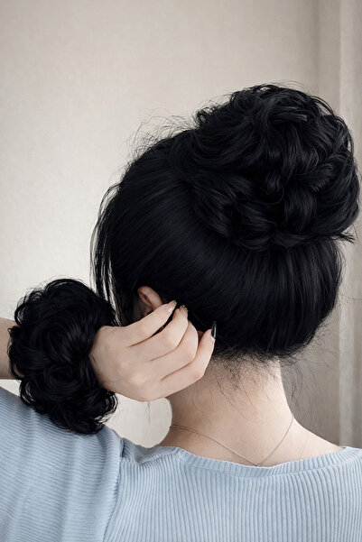 TAKIŞTIR Siyah Renk Dağınık Topuz Efektli Toka