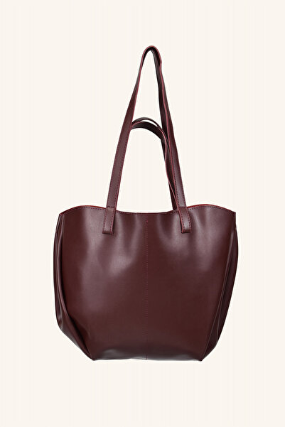 birizmoda Geantă de mână și de umăr Polen de dimensiuni mari - Roșu Claret