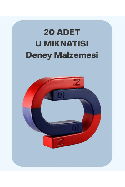 AYMAGNET 20 Adet U Mıknatısı Deney Malzemesi Okul Projeleri Için U Şekilli At...