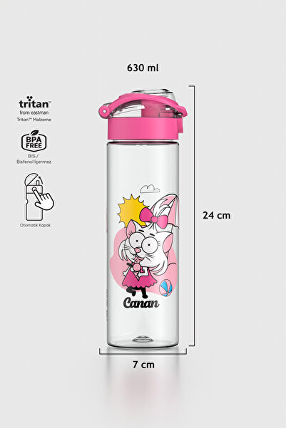 Renga Saga Kral Şakir Desenli 630 ml Tritan Çocuk Matara 222030 Pembe
