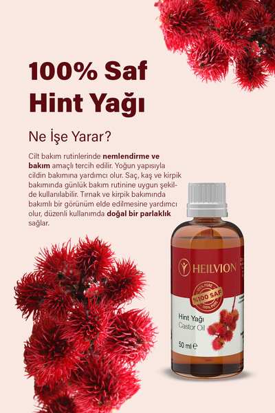 HEILVION Hint Yağı %100 Saf ve Doğal Soğuk Sıkım 50 ML Saç & Cilt Bakım Yağı,...
