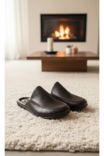 Asix Armalı leather slippers pc-289 dowry house comfort sole father's young s...