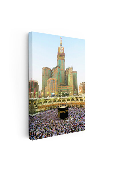 Tablofest Dikey Kanvas Tablo Mekke Saat Kulesi Ve Kabe Manzarası Dini İslami ...