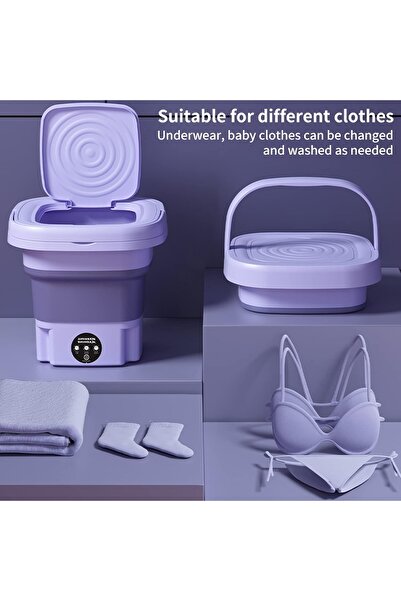 Generic غسالة دينكس ميني قابلة للطي سعة 11 لترًا لملابس الأطفال الداخلية أو ا...