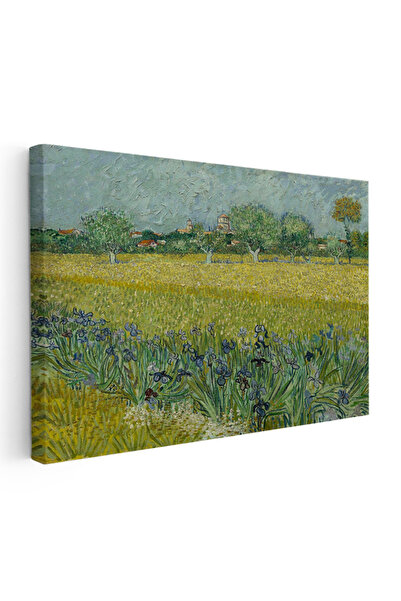 oppanimor Kanvas Tablo Van Gogh İrisler ve Buğday Tarlası Köy Ressam Tablosu ...
