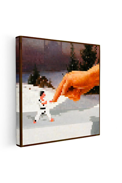 Square Canvas Painting Pointer Pixel Minecraft Table Home Office Living Room Wall Decor