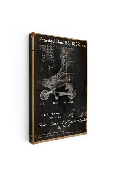 Tablofest Dikey Kanvas Tablo Tekerlekli Paten Ayakkabısı Patent Çizimi Spor V...