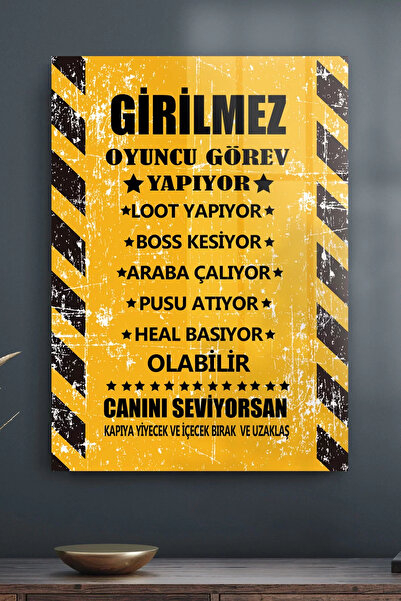 Decovetro Cam Tablo Gamer Room Girilmez Eskitme