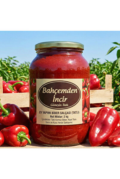 Bahçemden İncir Ev Yapımı Tatlı Biber Salçası 2 Kg - Güneşte Kurutma