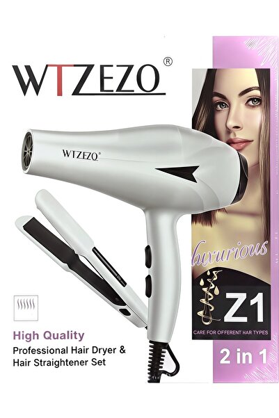Generic WTZEZO 2 in 1 Hair Dryer and Hair Straightener Set, Blow Dryer + Flat...