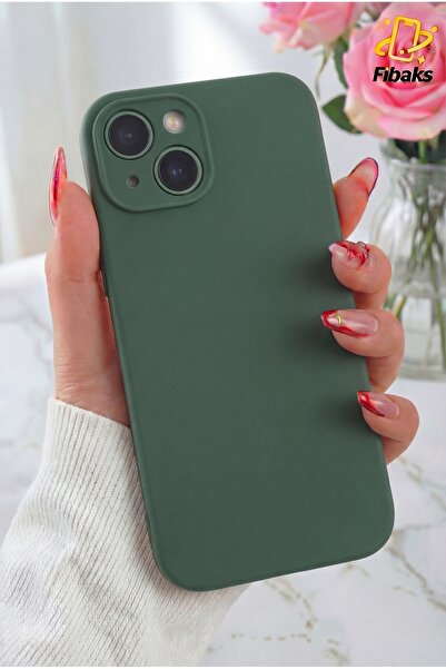 Fibaks iPhone 15 Kılıf Kamera Korumalı Lansman Içi Kadife Yumuşak Liquid Sili...