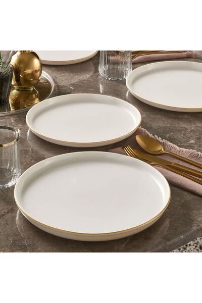 Güral Porselen Bilbao 6 Parça Bone Pasta Takımı - Gold