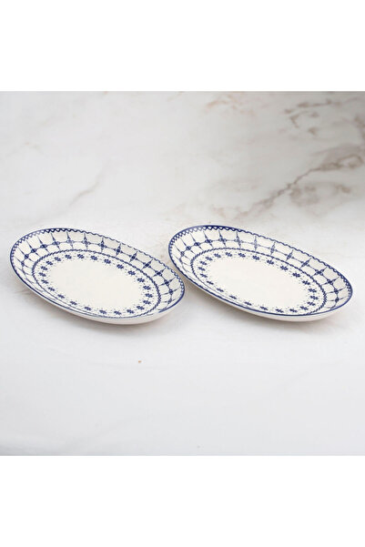 Güral Porselen طبق قارب بيضاوي 2 قطعة 25 سم - 1614