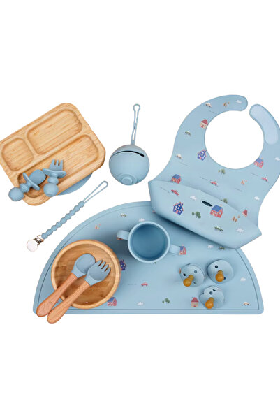 OEM Set diversificare bebelusi, bol si farfurie bambus cu baza ventuza, bavet...