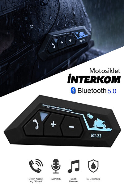 mimtec Su Geçirmez Intercom - Motosiklet Kask Kulaklık Müzik Çalar Bluetooth ...