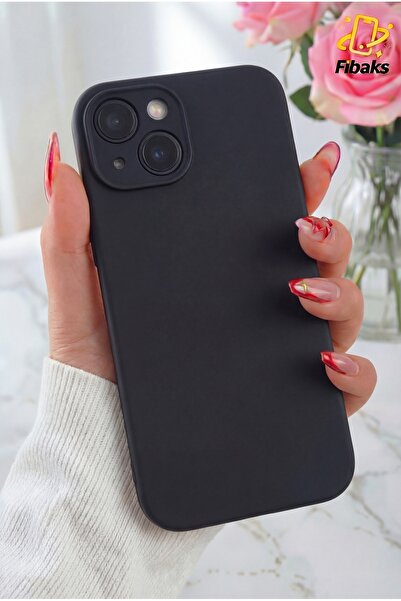 Fibaks iPhone 15 Kılıf Kamera Korumalı Lansman Içi Kadife Yumuşak Liquid Sili...