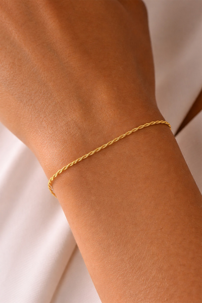 MOOM MÜCEVHERAT 14 Ayar Altın Halat Bilelik