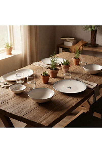 Güral Porselen Flora Green 12 Parça 4 Kişilik Kahvaltı Takımı 48833