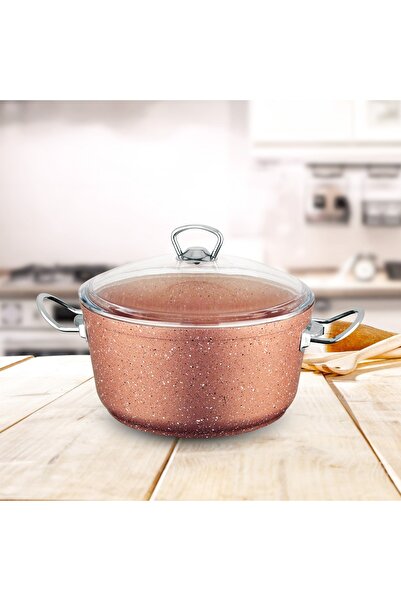 Güral Porselen GÜRAL ÇELİK Ametis 26 Cm Granit Derin Tencere - Tiramisu