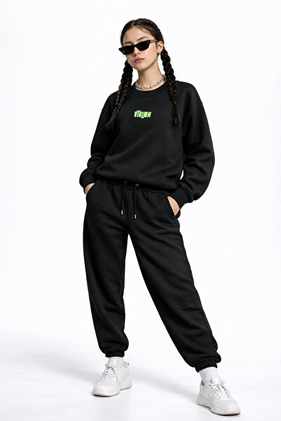 Vatkalimon oversized Φούτερ με λαιμόκοψη με φόρμα ποδηλάτου Basic μονόχρωμο μ...