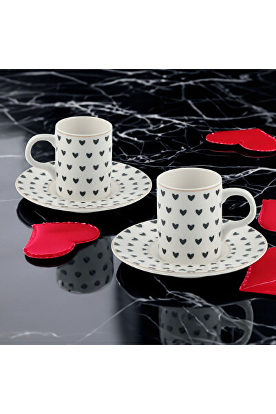 Güral Porselen Camelia 2-Person 4-Piece Coffee Cup Set 6656