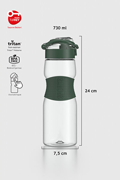 Renga Saga Silikon Detaylı 730 ml Tritan Matara 911033 Yeşil