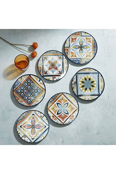 Güral Porselen Camelia Harmony Blue 6 Parça 20 cm Pasta Takımı 4287