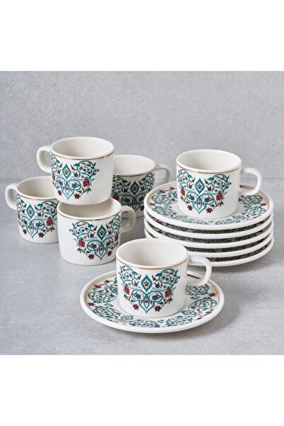 Güral Porselen Mental 12 Parça 6 Kişilik Kahve Fincan Takımı 6575