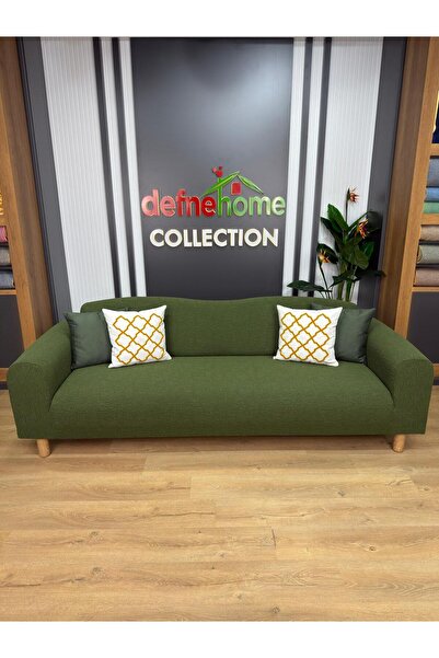 defnehome collection Jakarlı Düz Desen 3-3-1-1 Lastikli Kanepe Örtüsü | Lasti...