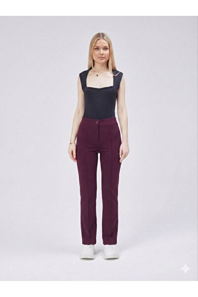 Maison La Femme Women's Lycra Striped Palazzo Trousers