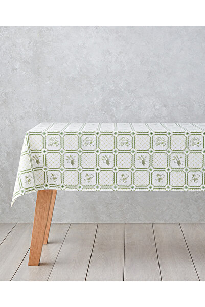 English Home Botanical Garden Pamuk Polyester Masa Örtüsü 150x200 cm Beyaz - ...