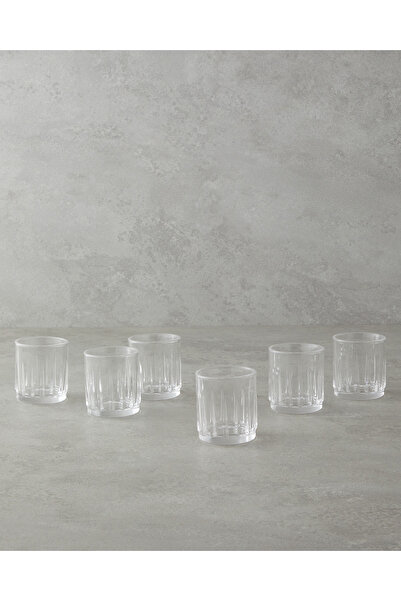 English Home Set de 6 pahare de cafea din sticlă liniară 90 ml transparent