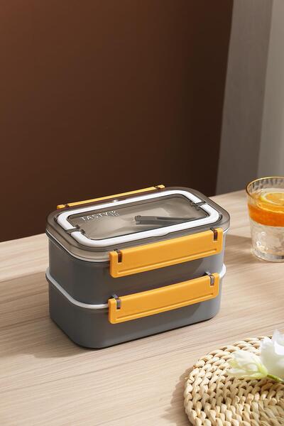 Vagonlife Bento Lunch Box Ofis-okul Için Yeni Nesil Sefer Tası Çift Kat 4 Böl...