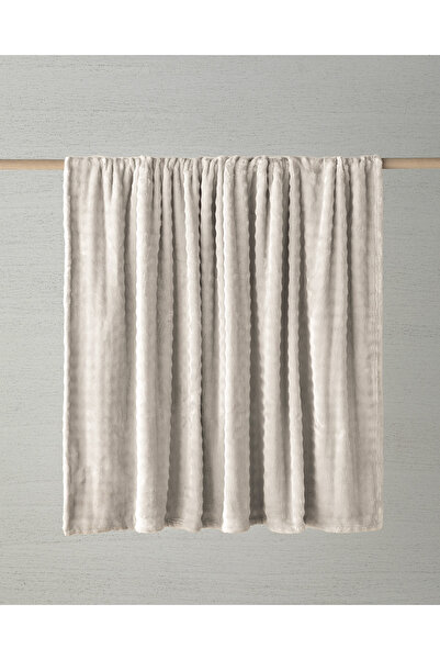English Home Glance Bubble Pelüş Çift Kişilik Battaniye 200x220 cm Krem