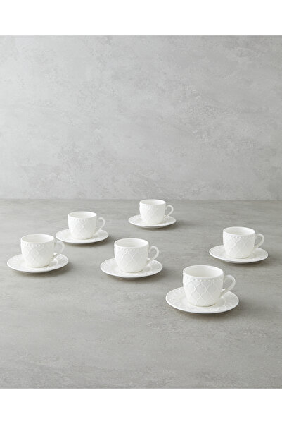 English Home Carmen New Bone China 12 Parça 6 Kişilik Kahve Fincan Takımı 100...