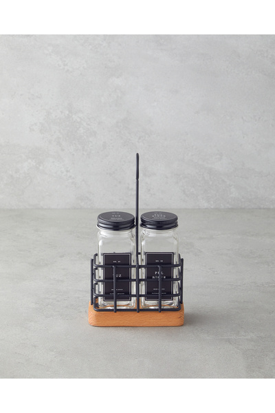 English Home Zest Cam 2'li Tuzluk - Biberlik 20x11x5 cm Siyah