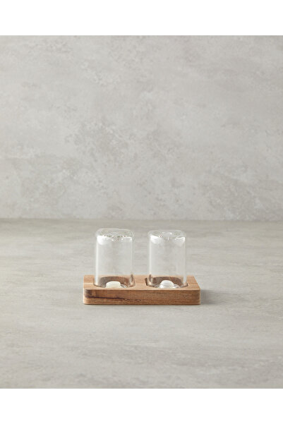 English Home Estella Borosilikat-Akasya 2'li Tuzluk - Biberlik 8x4x5,5 Cm Şeffaf