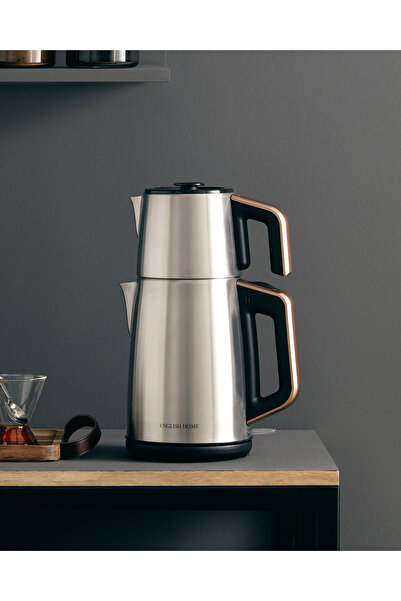 English Home CMK 6010 Inox Çay Makinesi ve Kettle Siyah-Bakır