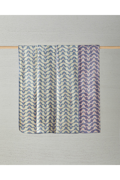 English Home Двойно одеяло Heritage от памук и акрил 200x220 cm, синьо