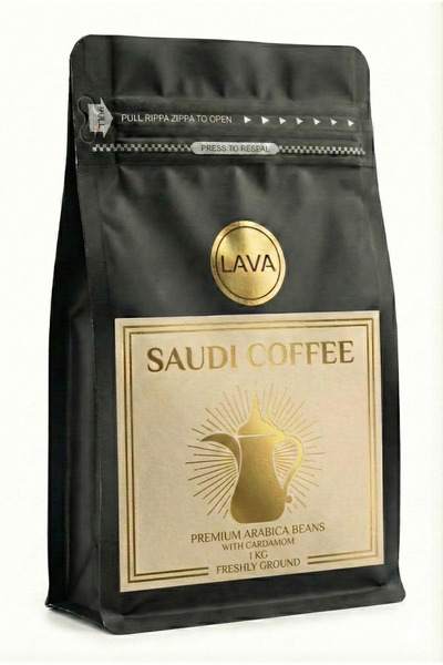 Lava Roastery قهوة سعودية فاخرة بالهيل - 1 كجم مطحونة طازجة