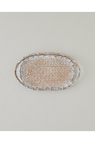 English Home Doris Dekoratif Tepsi 33x3,5x19,5 cm Naturel