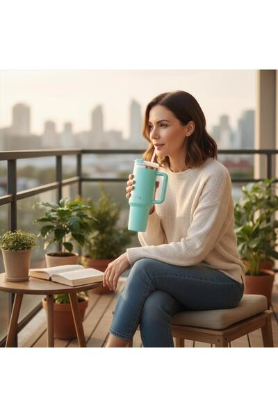 Any Morning Vaha 1200 ml Three-Stage Double Layer Steel Thermos Mug with Flip...