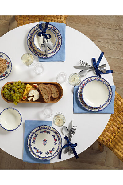 English Home Bluebell Porselen Yemek Takımı 24 Parça 6 Kişilik Mavi