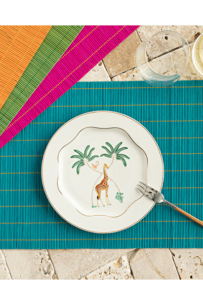 English Home فارليج بامبو 4 قطع خدمة أمريكية ملونة