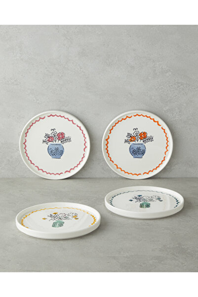 English Home Floe Seramik 4'lü Pasta Seti 20 cm Renkli