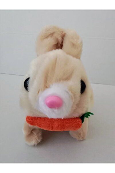 Oyuncakcii ToysveToys, zıplayan havuç yiyen sesli peluş oyuncak tavşan