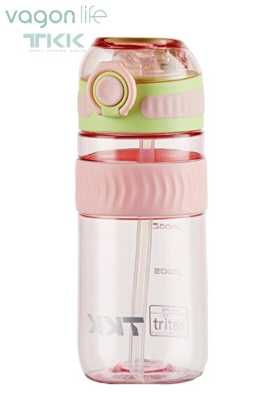 Vagonlife TKK 550 ML Pipetli Bpa İçermeyen Taşıma Kulplu Tritan Su Matarası F...