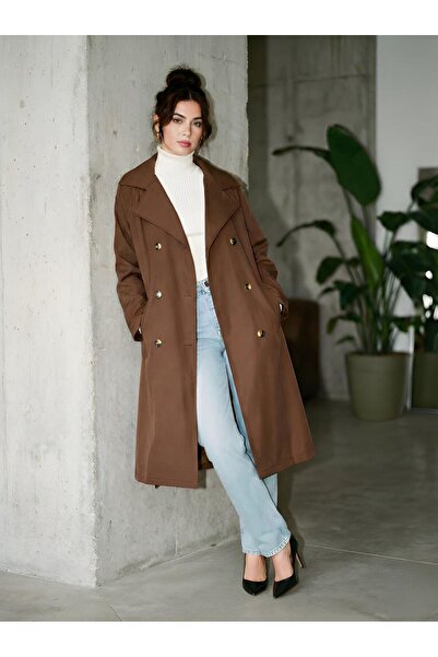 Ceylen Yeni Sezon Kuşaklı Oversize Trençkot